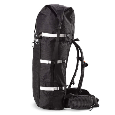 Left side view of Hyperlite Mountain Gear's Porter 70 Pack in Black