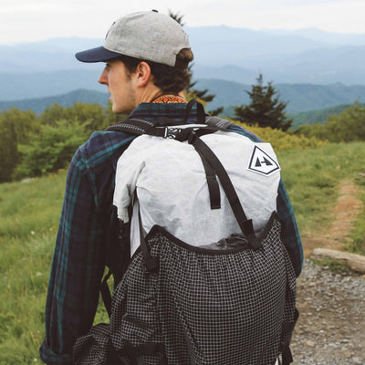 Thru Hiker on a trail with a White Southwest 40 backpack